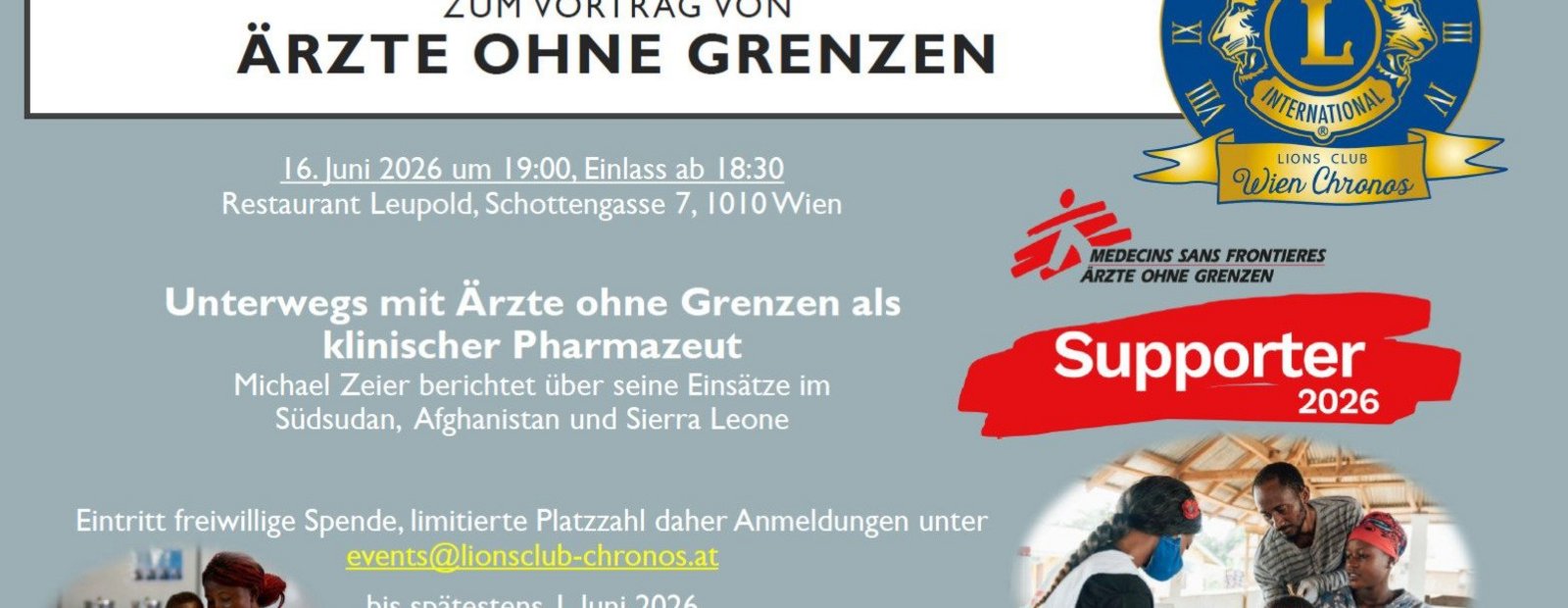 Vortrag Ärzte ohne Grenzen Klinische Pharmazie 10. Clubabend
